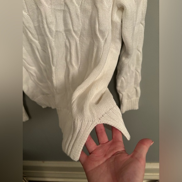 Polo by Ralph Lauren White Cable Knit Sweater - Picture 6 of 8